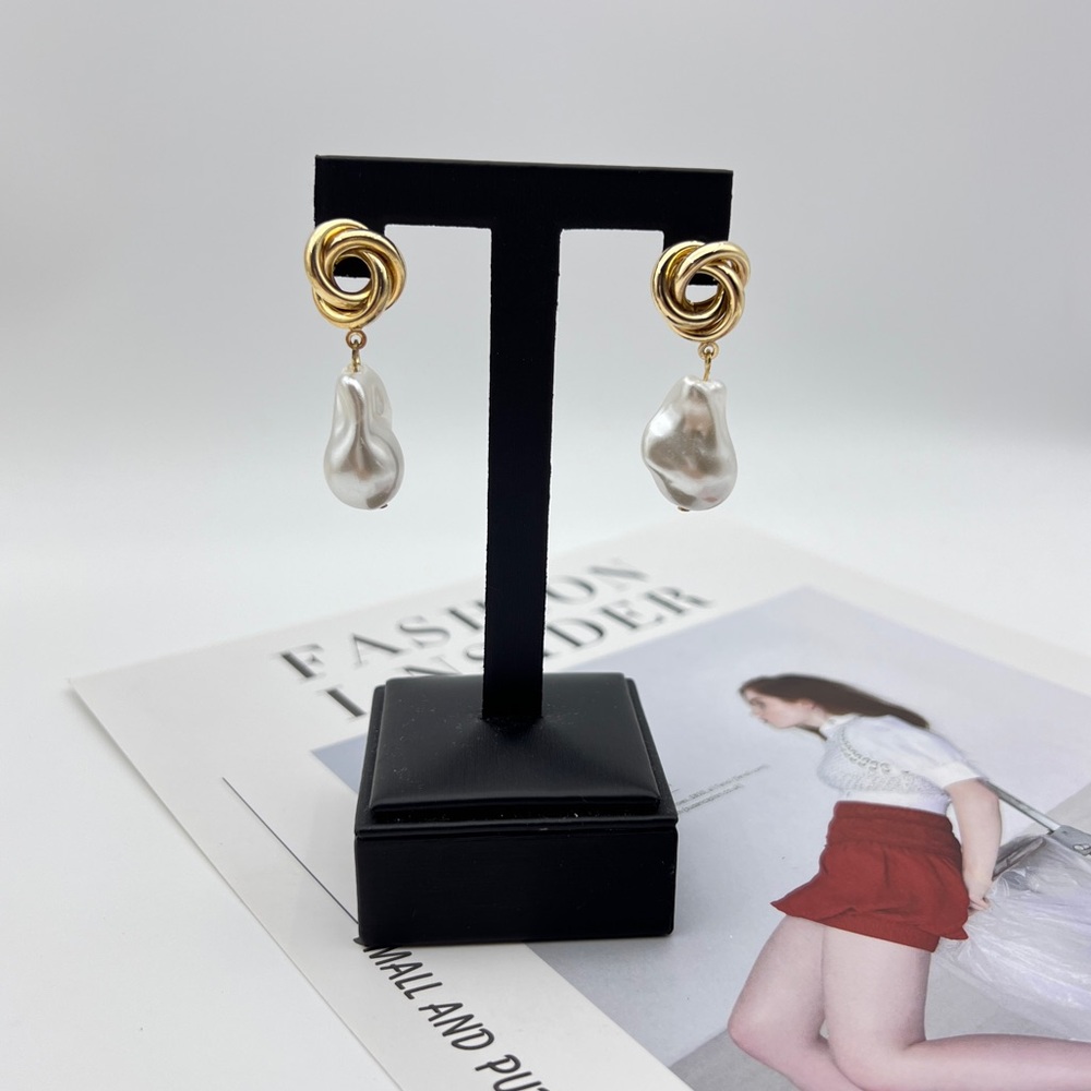 Elegant Gold and Silver Drop Earrings